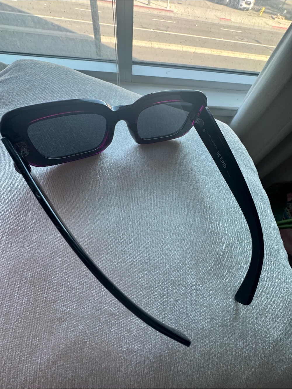 Kurt Geiger Women's 49mm Rectangular Sunglasses - Black/ Fuchsia Crystal Bilayer - Picture 3 of 6